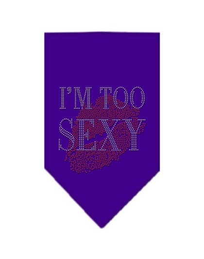 I'm Too Sexy Rhinestone Bandana Purple Large