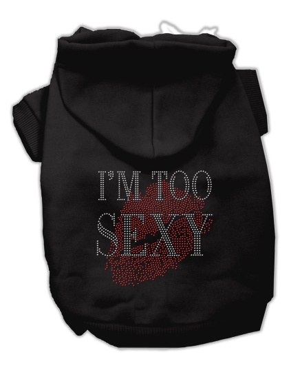 I'm Too Sexy Rhinestone Hoodies Black L