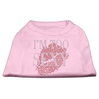 I'm Too Sexy Rhinestone Shirts Light Pink L