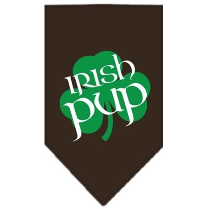 Irish Pup Screen Print Bandana Cocoa Large