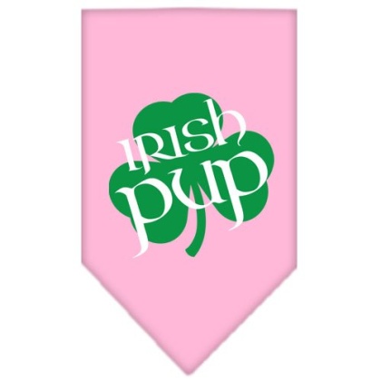 Irish Pup Screen Print Bandana Light Pink Large