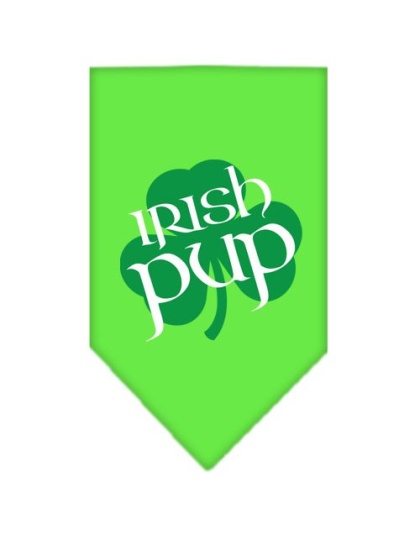 Irish Pup Screen Print Bandana Lime Green Large