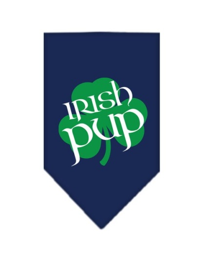 Irish Pup Screen Print Bandana Navy Blue large