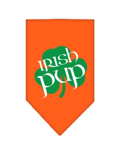 Irish Pup Screen Print Bandana Orange Large