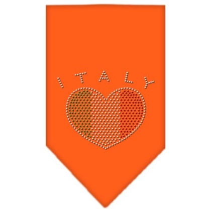 Italy Rhinestone Bandana Orange Large