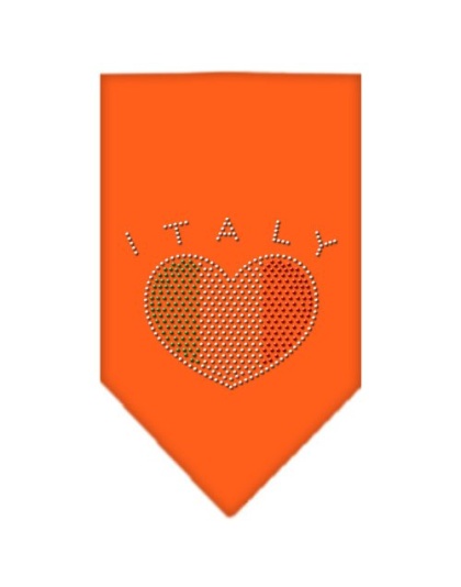 Italy Rhinestone Bandana Orange Large