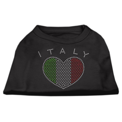 Italy Rhinestone Shirts Black L