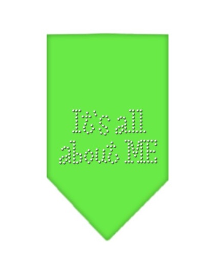 Its All About Me Rhinestone Bandana Lime Green Large