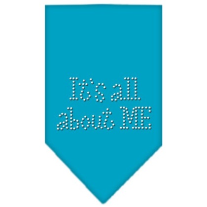 Its All About Me Rhinestone Bandana Turquoise Large