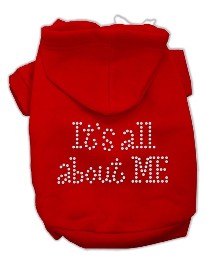 It's All About Me Rhinestone Hoodies Red L