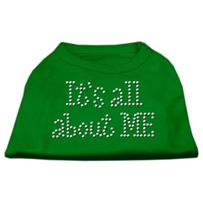 It's All About Me Rhinestone Shirts Emerald Green Lg