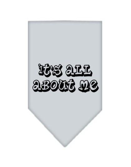 It's All About Me Screen Print Bandana Grey Large