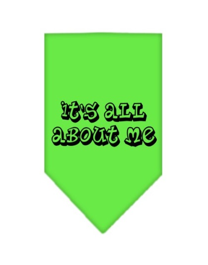 It's All About Me Screen Print Bandana Lime Green Large