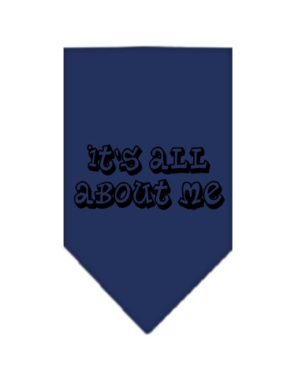 It's All About Me Screen Print Bandana Navy Blue large