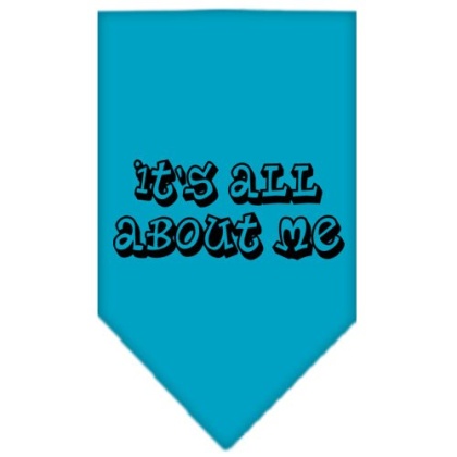 It's All About Me Screen Print Bandana Turquoise Large