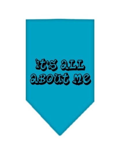 It's All About Me Screen Print Bandana Turquoise Large