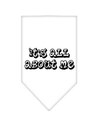 It's All About Me Screen Print Bandana White Large