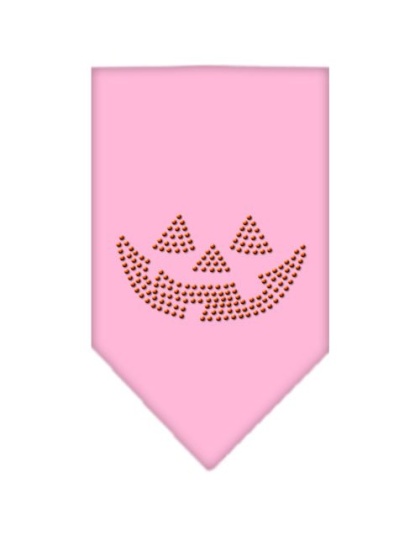 Jack O Lantern Rhinestone Bandana Light Pink Large