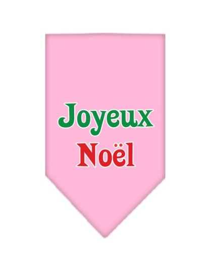 Joyeux Noel Screen Print Bandana Light Pink Large