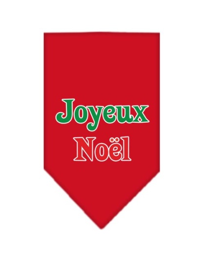 Joyeux Noel Screen Print Bandana Red Large