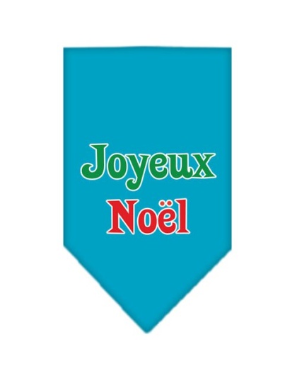 Joyeux Noel Screen Print Bandana Turquoise Large