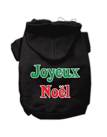 Joyeux Noel Screen Print Pet Hoodies Black L