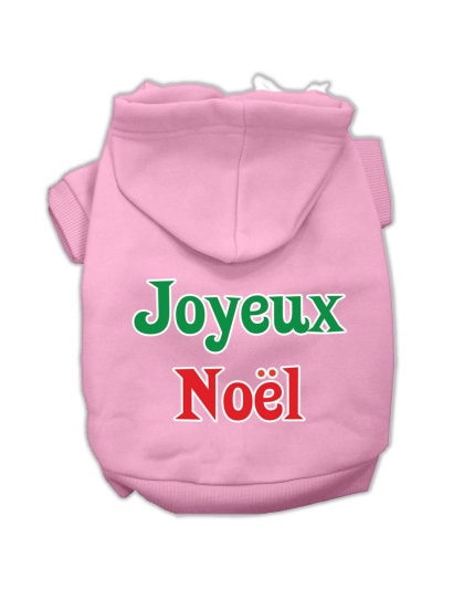 Joyeux Noel Screen Print Pet Hoodies Light Pink L