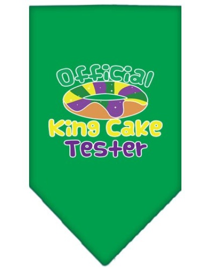 King Cake Taster Screen Print Mardi Gras Bandana Emerald Green Large
