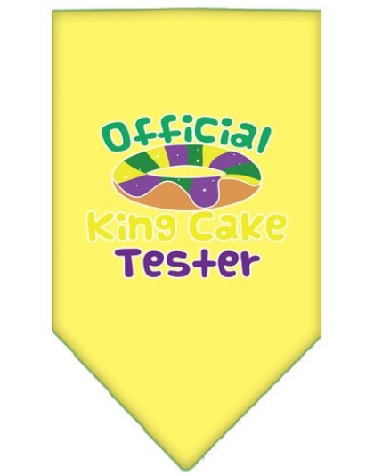 King Cake Taster Screen Print Mardi Gras Bandana Yellow Large