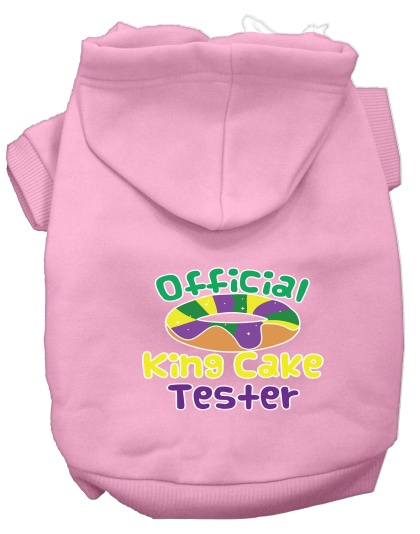 King Cake Taster Screen Print Mardi Gras Dog Hoodie Light Pink L