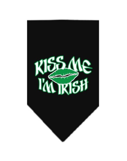 Kiss me I'm Irish Screen Print Bandana Black Large