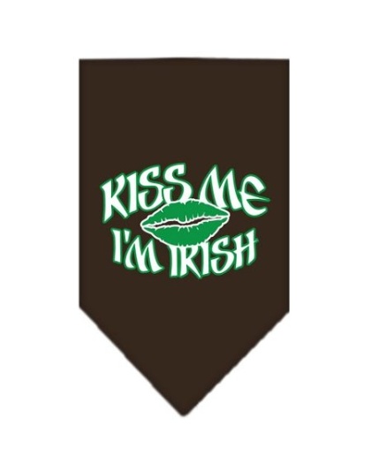 Kiss me I'm Irish Screen Print Bandana Cocoa Large