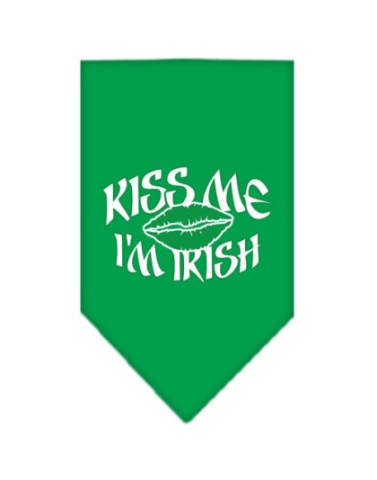 Kiss me I'm Irish Screen Print Bandana Emerald Green Large