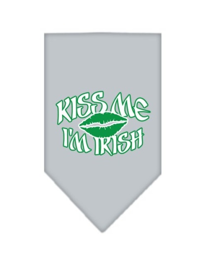 Kiss me I'm Irish Screen Print Bandana Grey Large