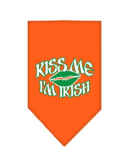 Kiss me I'm Irish Screen Print Bandana Orange Large