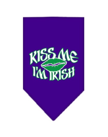 Kiss me I'm Irish Screen Print Bandana Purple Large