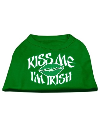 Kiss Me I'm Irish Screen Print Shirt Emerald Green Lg