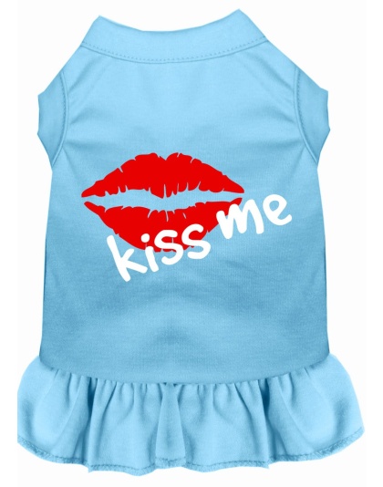 Kiss Me Screen Print Dress Baby Blue 4X (22)