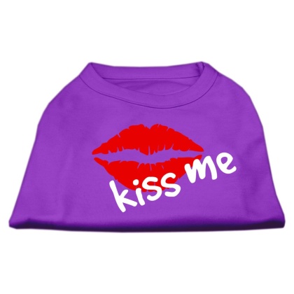 Kiss Me Screen Print Shirt Purple Lg