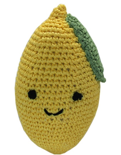 Knit Knacks Lemon Organic Cotton Small Dog Toy