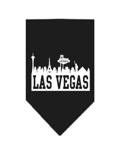 Las Vegas Skyline Screen Print Bandana Black Large