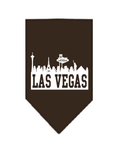 Las Vegas Skyline Screen Print Bandana Cocoa Large