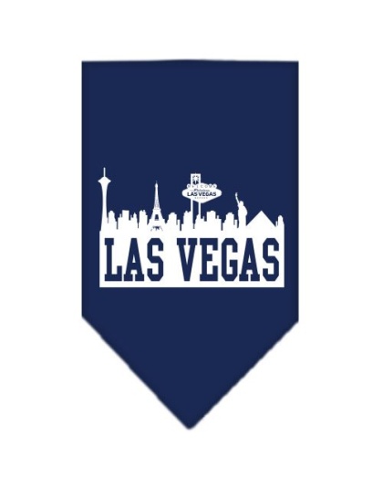 Las Vegas Skyline Screen Print Bandana Navy Blue large