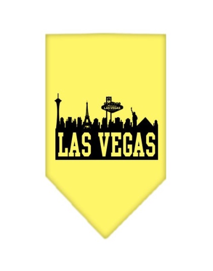 Las Vegas Skyline Screen Print Bandana Yellow Large