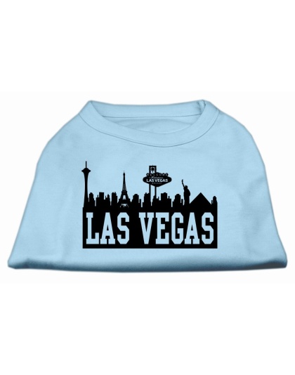 Las Vegas Skyline Screen Print Shirt Baby Blue Lg