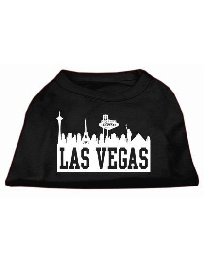 Las Vegas Skyline Screen Print Shirt Black Lg