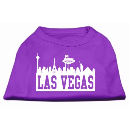 Las Vegas Skyline Screen Print Shirt Purple Lg