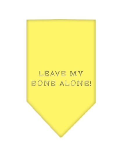 Leave My Bone Alone Rhinestone Bandana Yellow Large