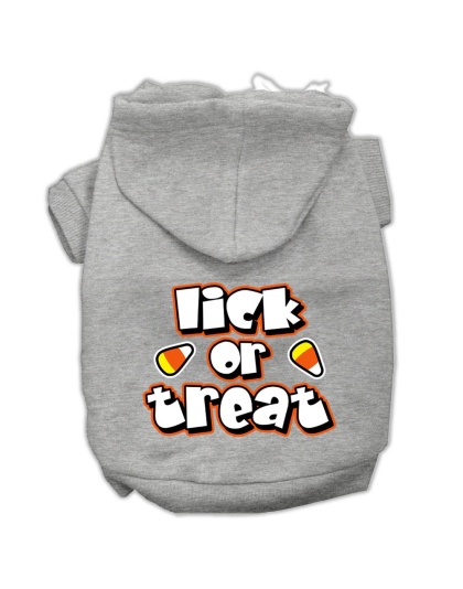 Lick Or Treat Screen Print Pet Hoodies Grey L