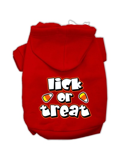 Lick Or Treat Screen Print Pet Hoodies Red Size L